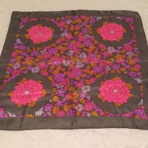 All Silk Hand Rolled Vintage Floral Scarf RN 3988 Made in Japan